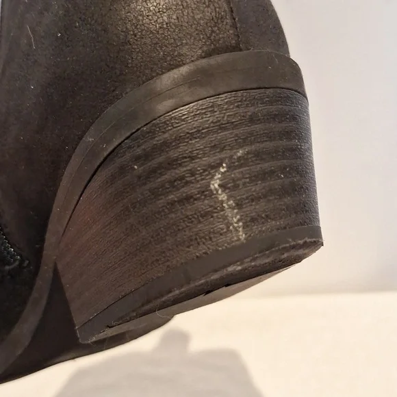 White Mountain Desire Black Ankle Boots with Silver Studs - Picture 9 of 11